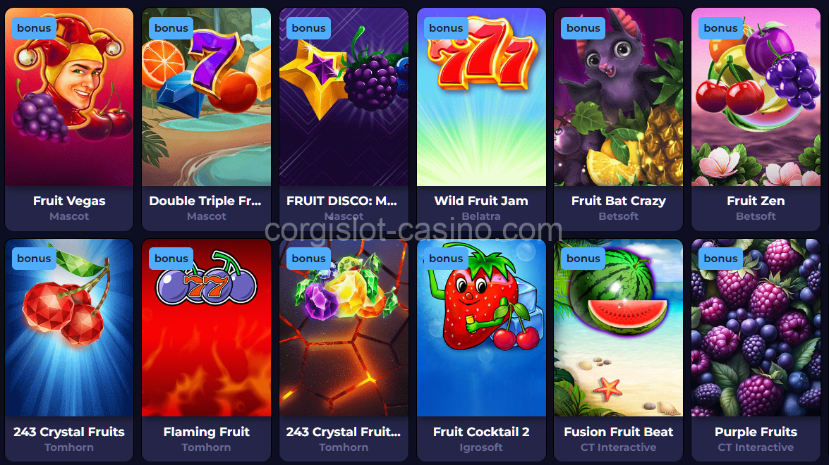 Fruit-Themed Slot Games at CorgiSlot